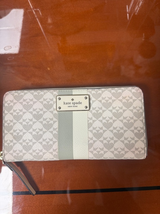 kate spade Handbags - Kate Spade Pale Pink Logo Zip Continental Wallet